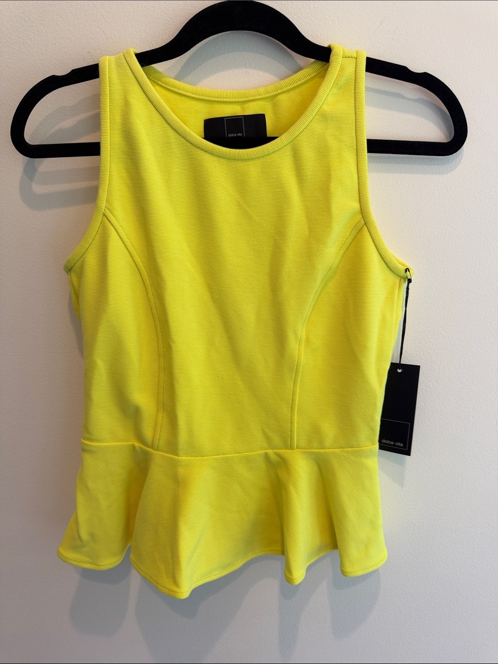 Dolce Vita Neon Yellow Peplum Tank